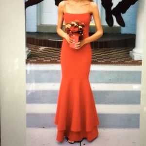Prom dress. Red Formal evening gown.